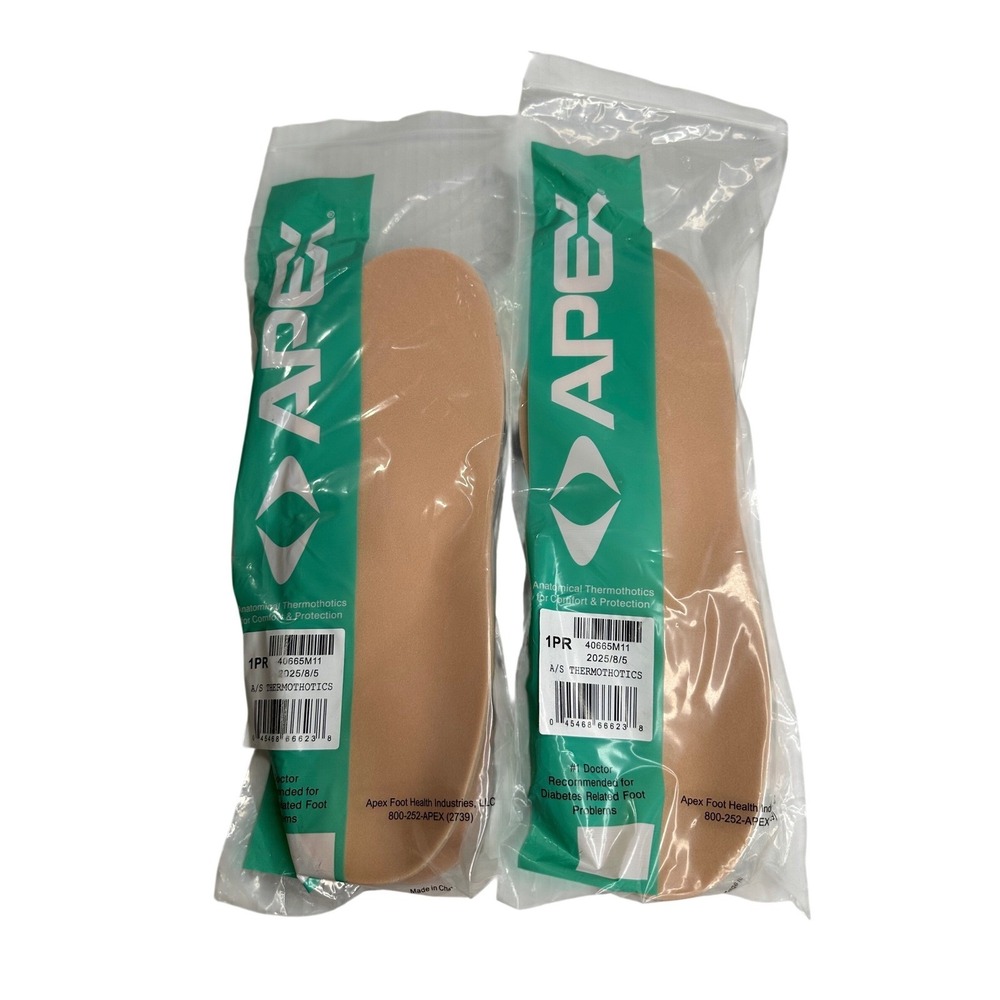 APEX Anatomical Thermothotics Men's 11 Set of 2 Diabetes Comfort Protection NWT